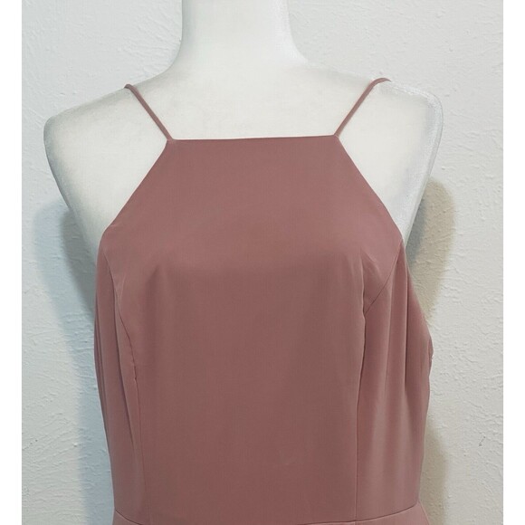 Lovely Lela Size 12R Desert Rose Sleeveless High Neck Chiffon Gown Formal - Picture 3 of 14
